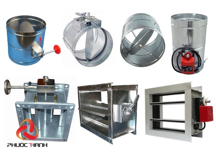  Dựa theo hình dáng có thể chia van gió thành hai loại là van gió vuông và van gió tròn