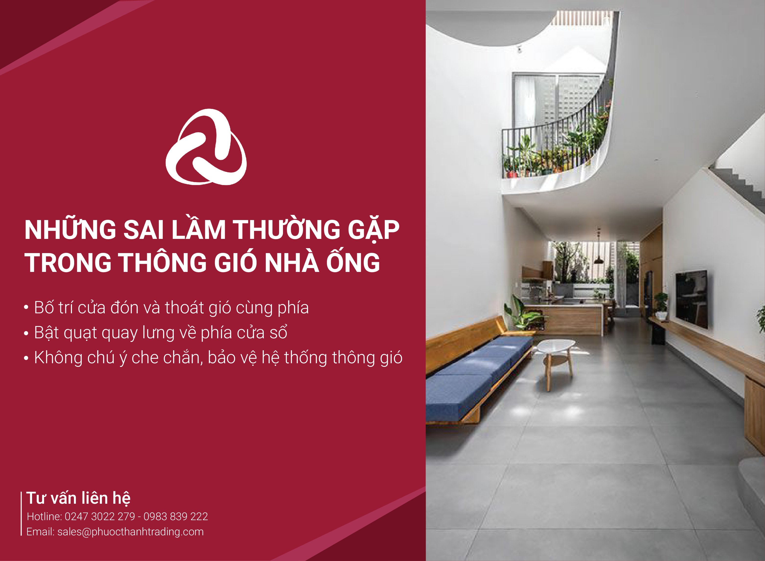 Những sai lầm cần tránh khi thiết kế hệ thống thông gió nhà ống