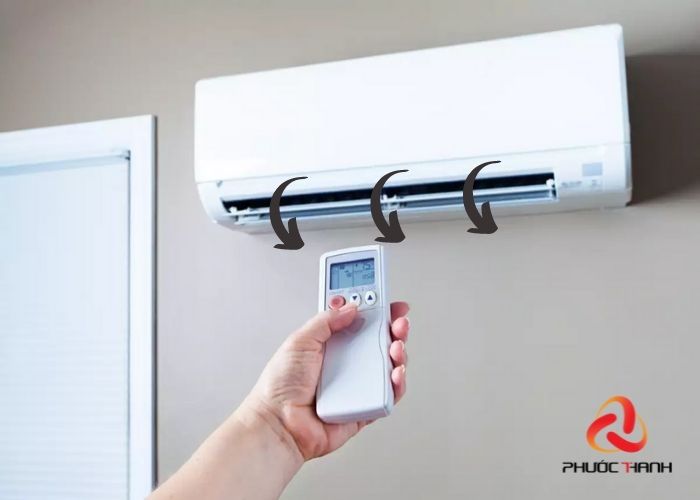 Điều chỉnh hướng gió điều hòa xuống thấp để làm ấm phòng nhanh hơn
