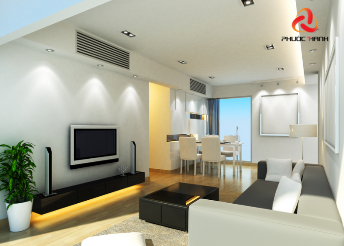 Các không gian rộng, có nhiều người và cần tải lạnh cao thì nên lắp đặt điều hòa âm trần nối ống gió
